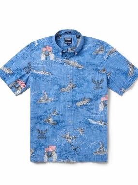 reyn spooner Navy 250th Patriotic Naval Print Short-Sleeve Button-Down Shirt